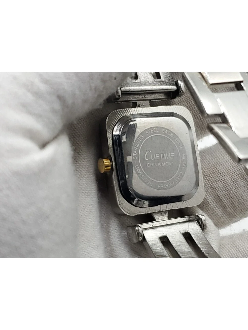 Cuetime Quartz Watch Womens New Battery Two-Tone Square 24mm